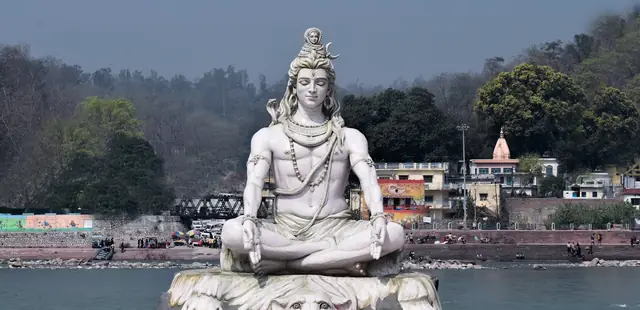 The Shiva statue on the bank of the Ganga at Rishikesh, Uttarakhand